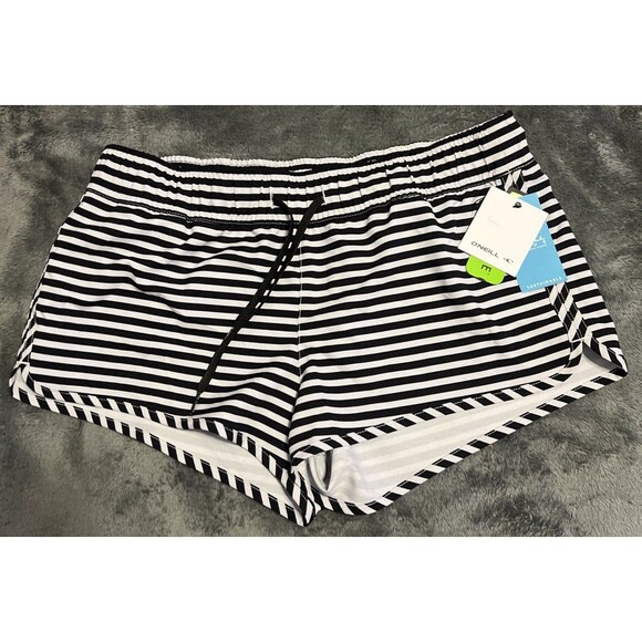 Medium Oneill Laney 2" Printed Stretch Boards Short, Black/White - Picture 1 of 8